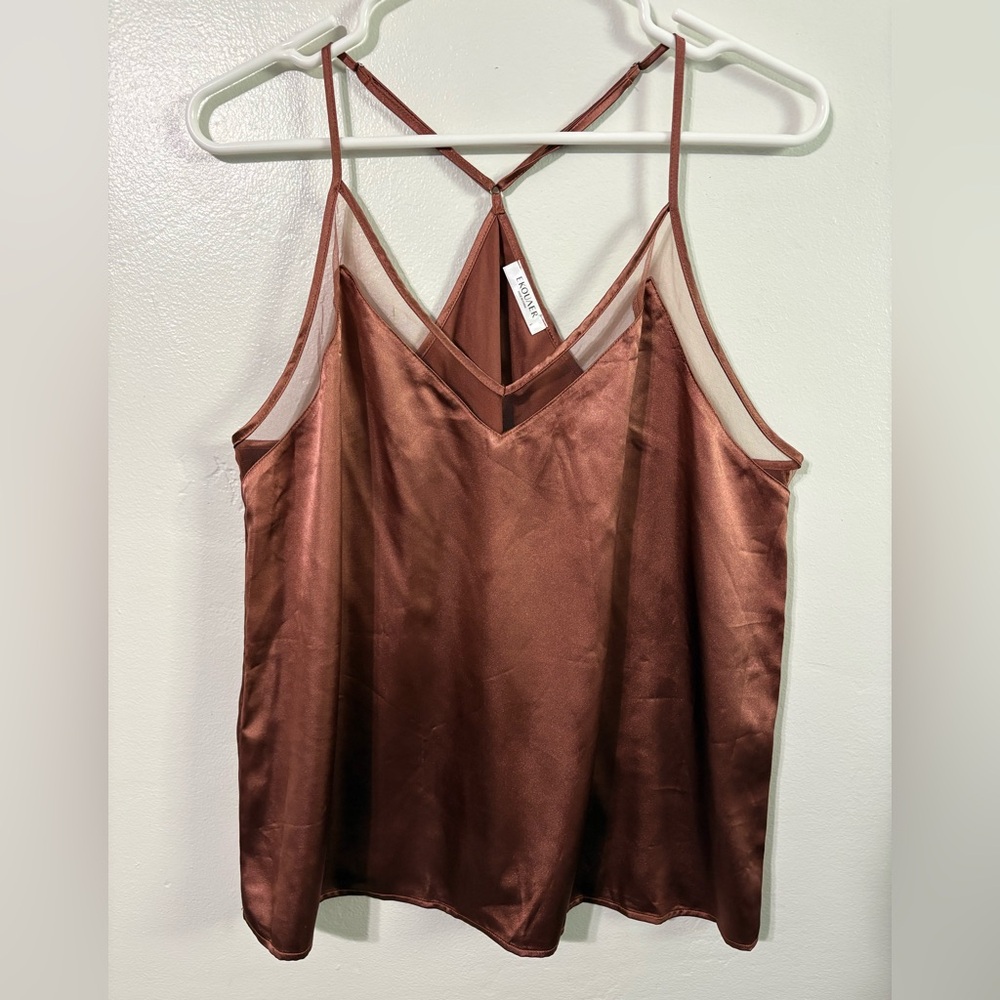 a new day Rich Brown Satin Camisole